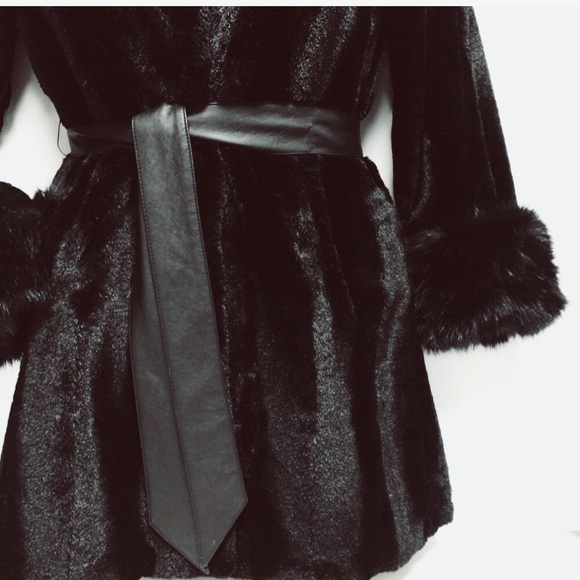🖤 Black Faux Fur Coat 🐩 - Picture 2 of 4